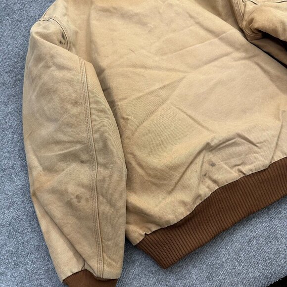 Vintage Carhartt Distressed Faded Tan/Brown XL Hooded Jacket USA Made J140-BRN - Picture 8 of 13